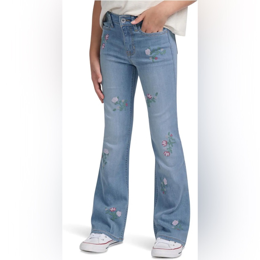 Abercrombie Girls Embroidered Flare Jeans